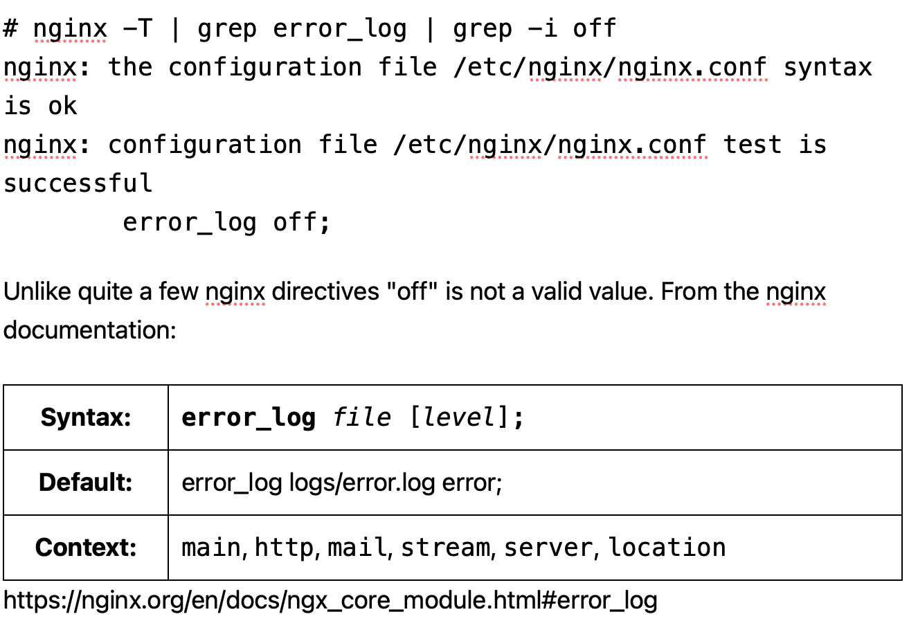 common Nginx config error